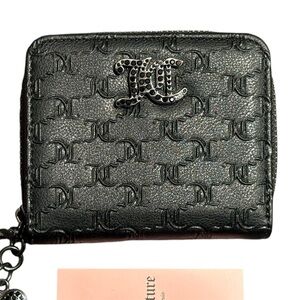 NWT•Juicy Couture Black& Gunmetal full zip wallet